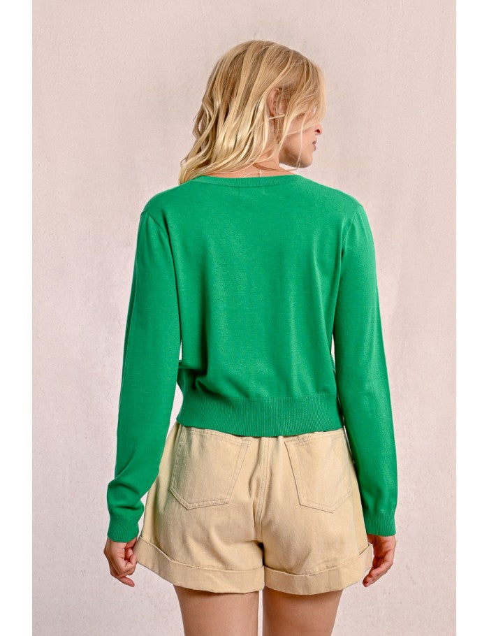 Light buttoned Cardi in green
