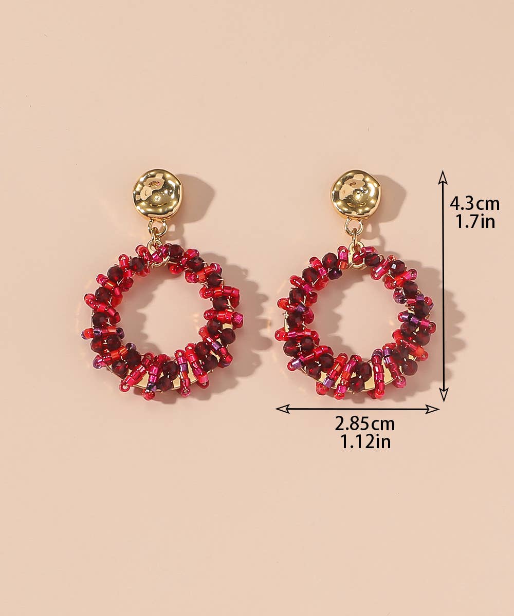 Stud earrings 25AHBOL007: Red