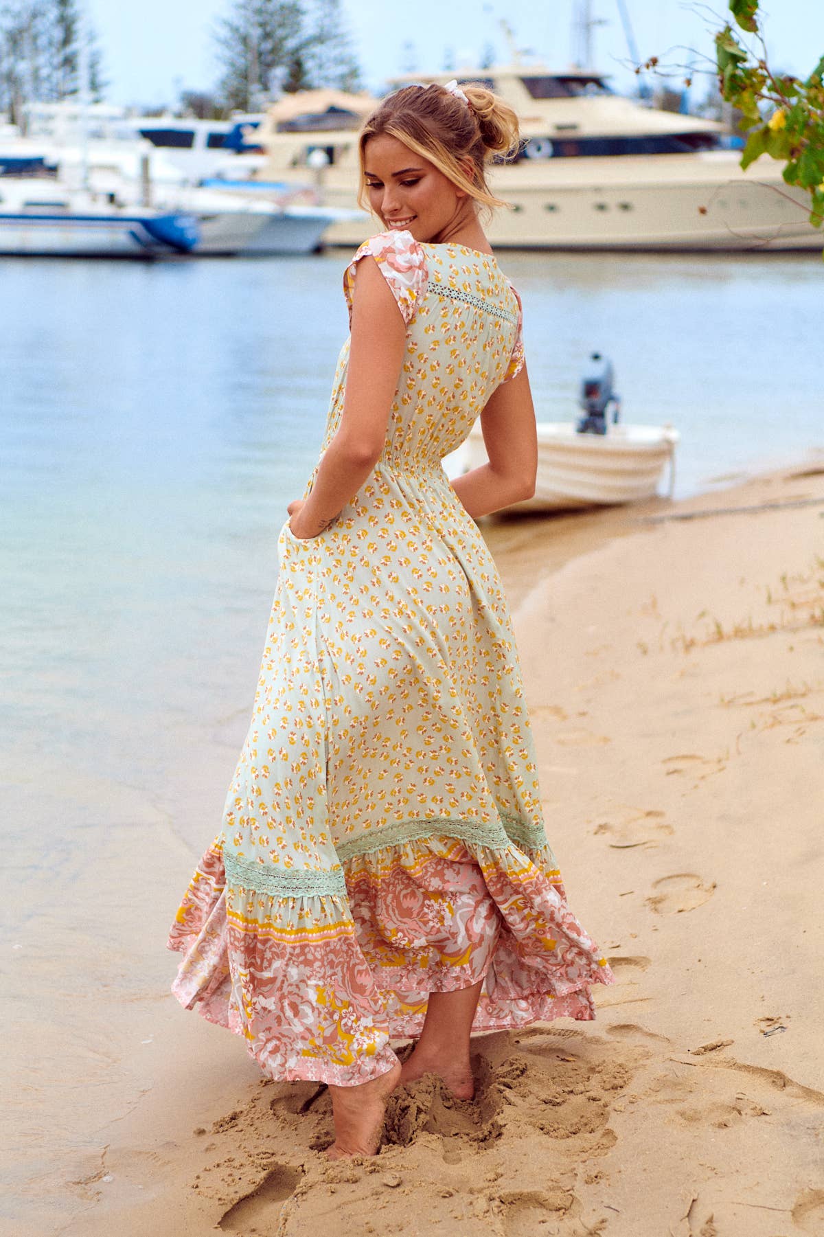 MAISHA PRINT CARMEN MAXI DRESS