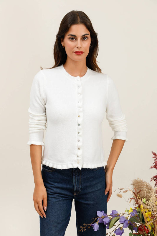 SOLID CARDIGAN WHITE