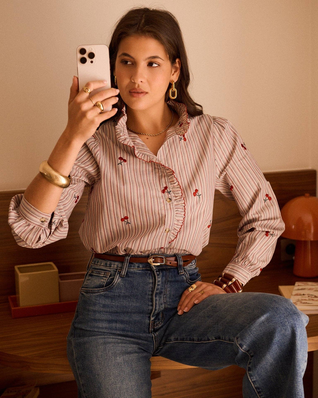 Lyna shirt: Beige