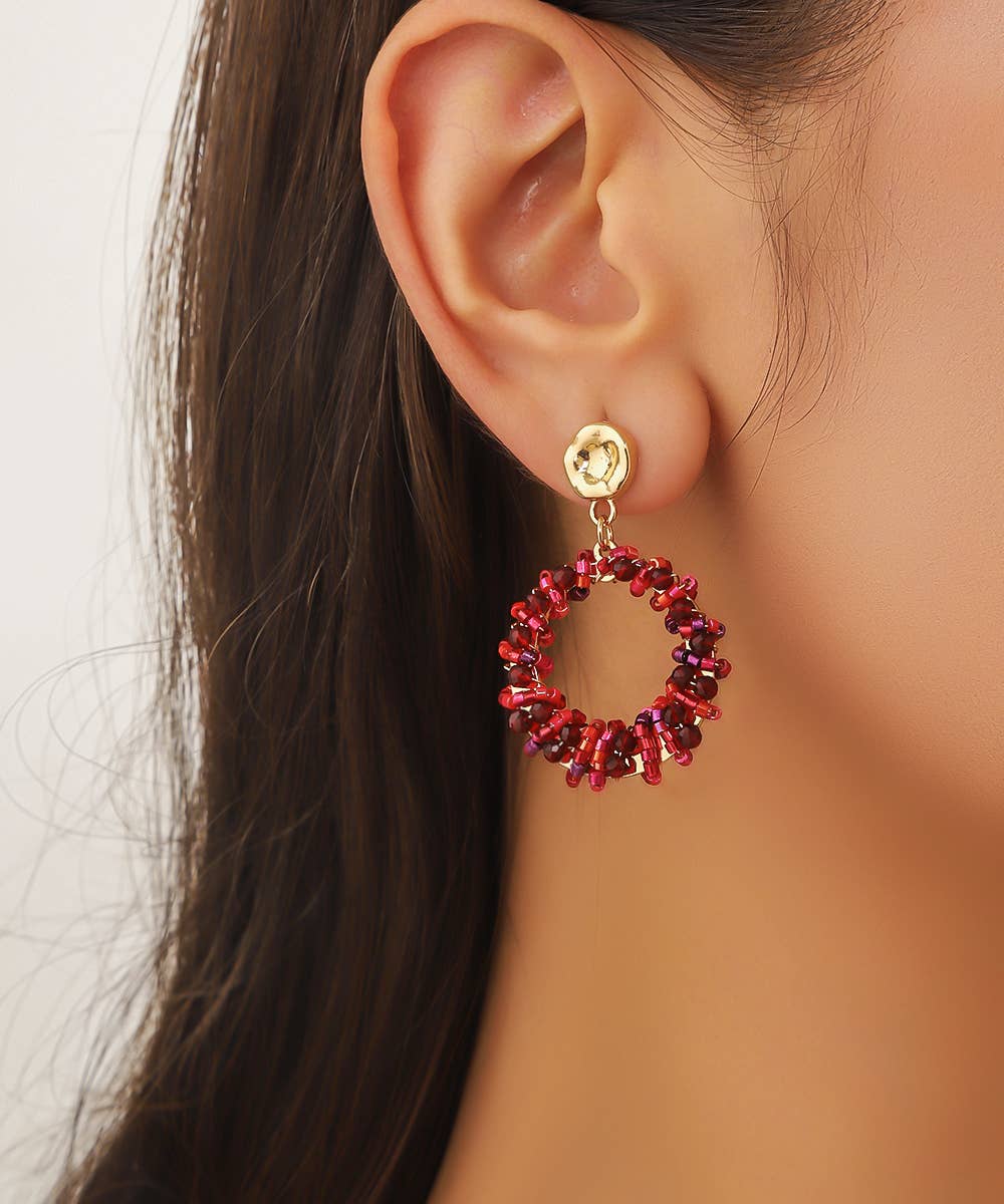 Stud earrings 25AHBOL007: Red