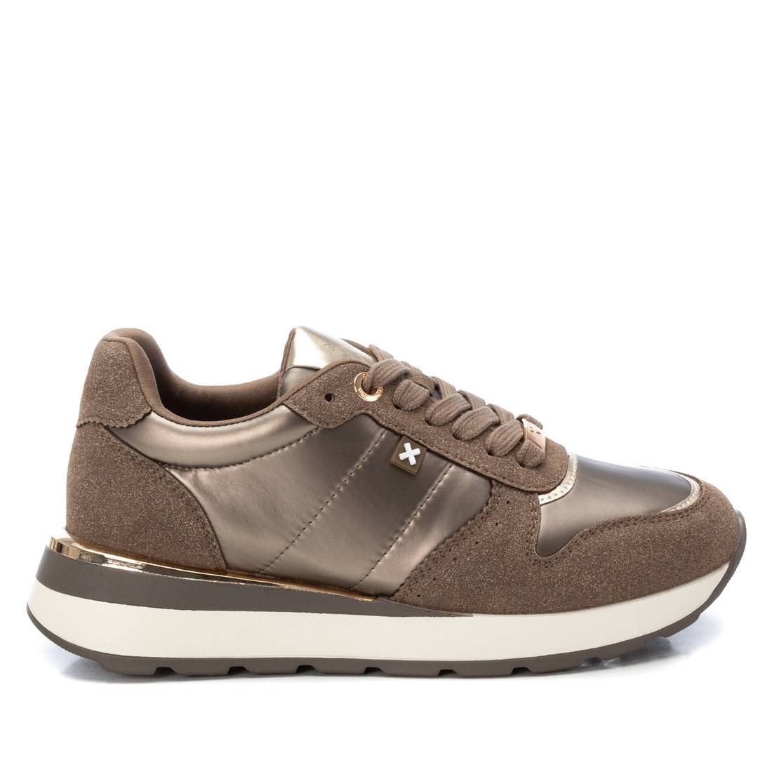 Taupe mixed media trainer