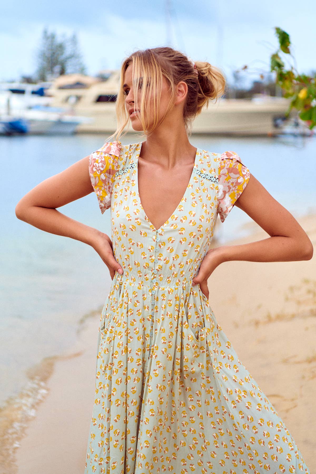 MAISHA PRINT CARMEN MAXI DRESS