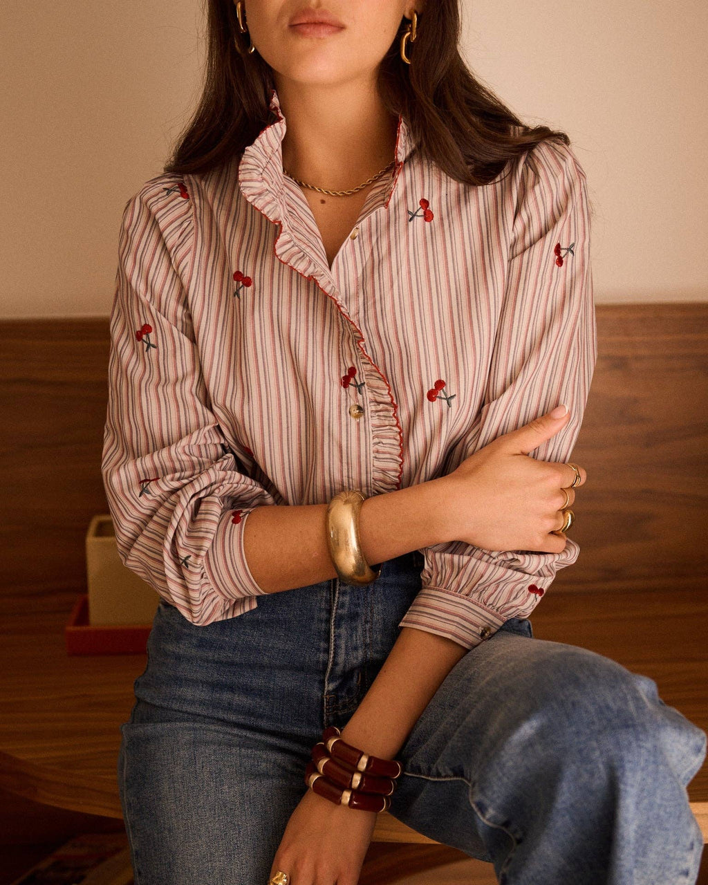 Lyna shirt: Beige