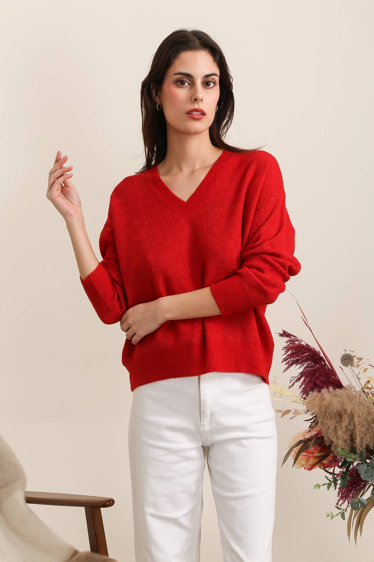 KNITTED SWEATER RED