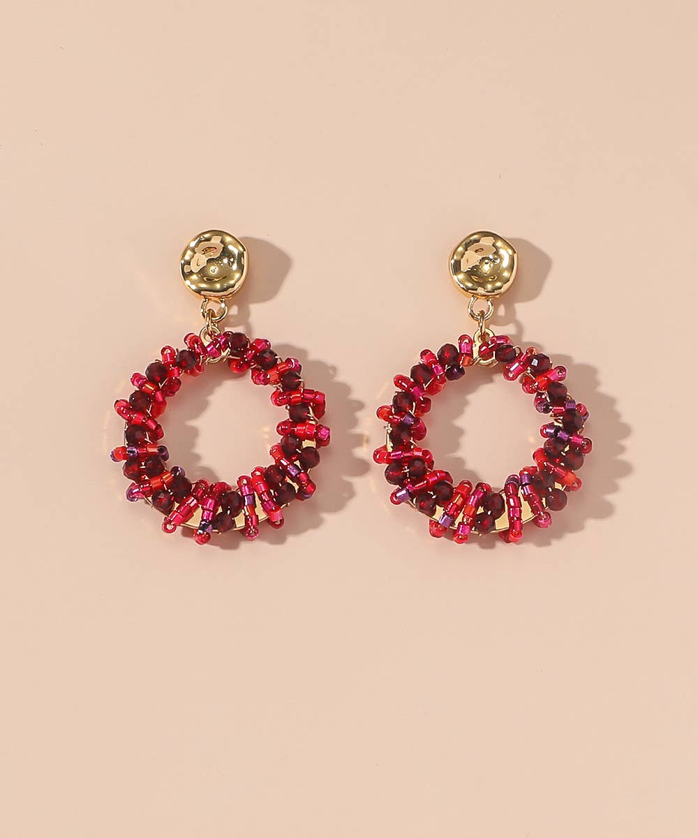 Stud earrings 25AHBOL007: Red