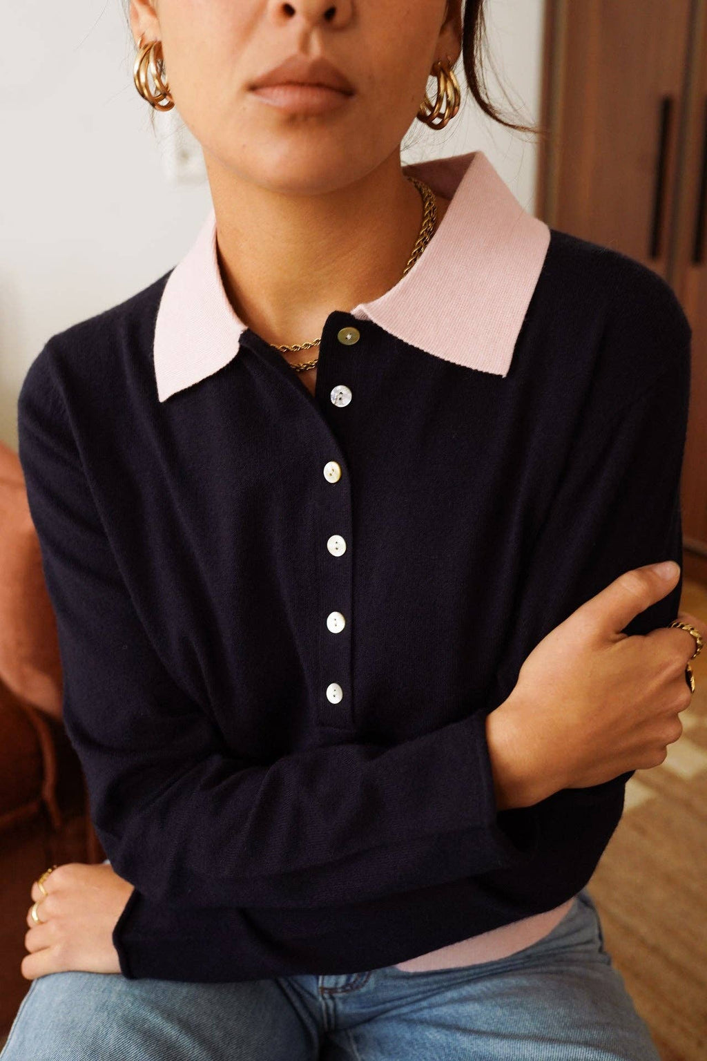 Polo Navy and pink