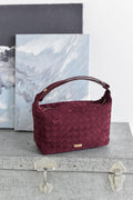 Purple Braided Suede Crossbody Bag