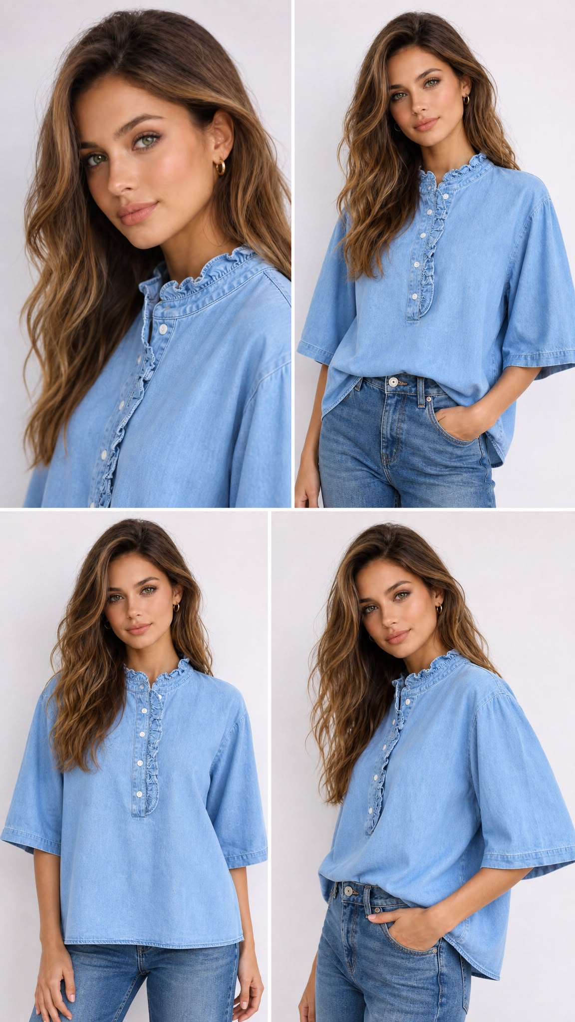 Lightweight denim blouse