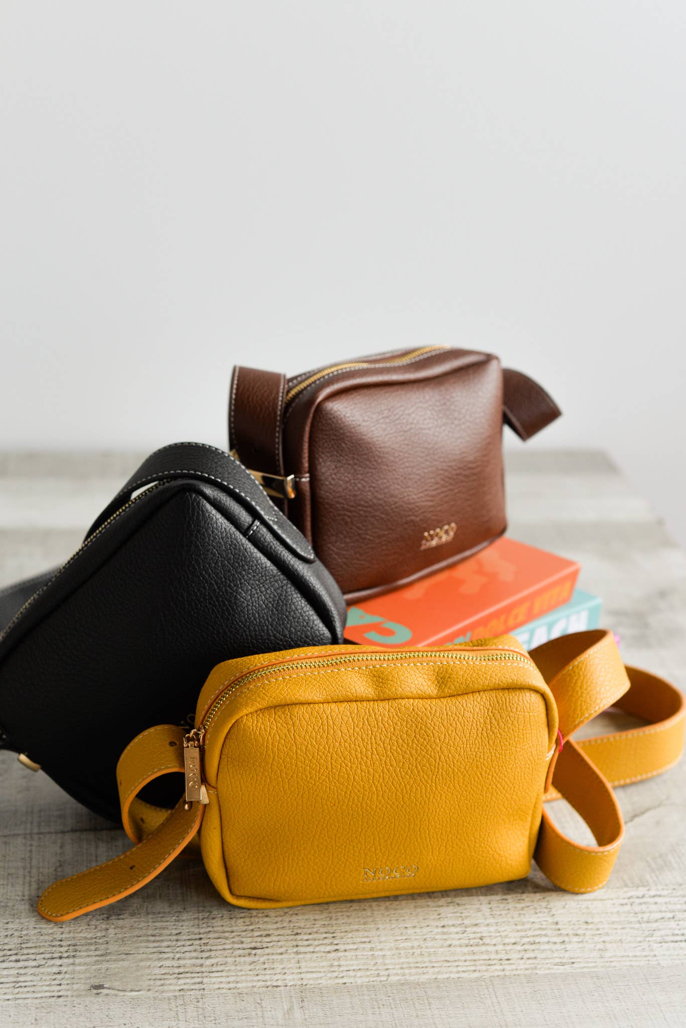 Vegan Leather Brown Adjustable Crossbody Bag