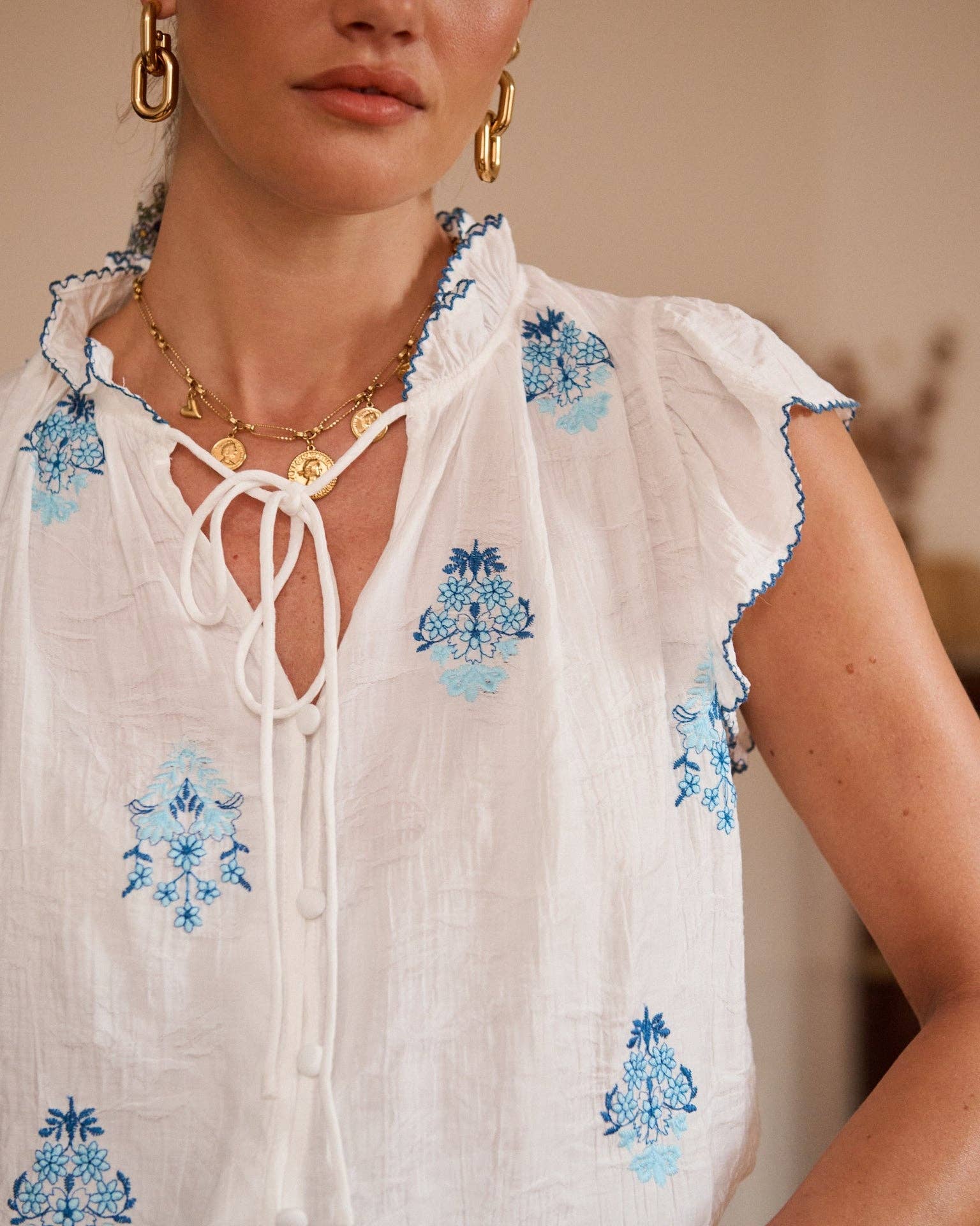 Ivorane blouse: Blanc