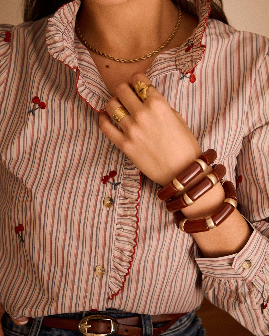 Lyna shirt: Beige