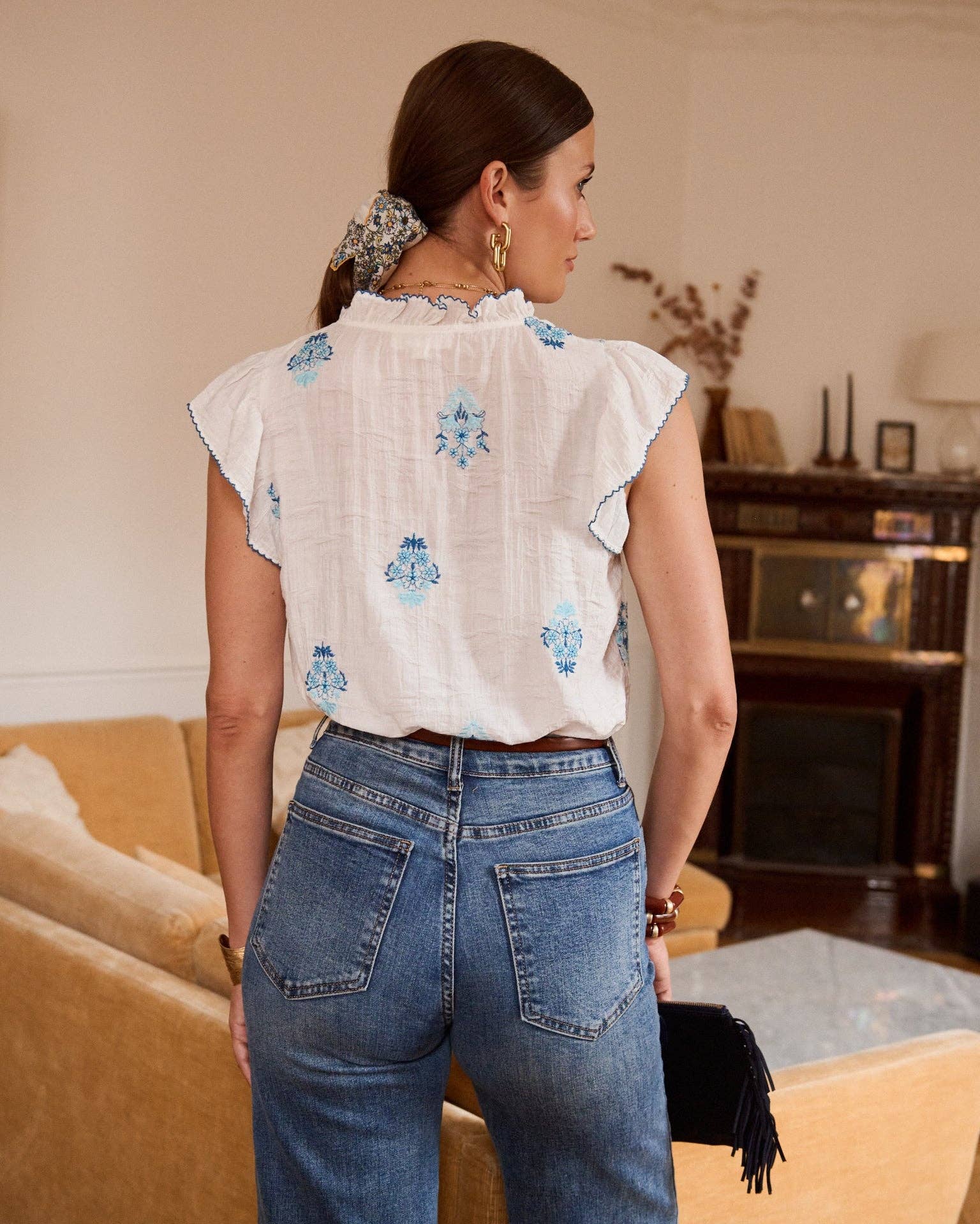 Ivorane blouse: Blanc