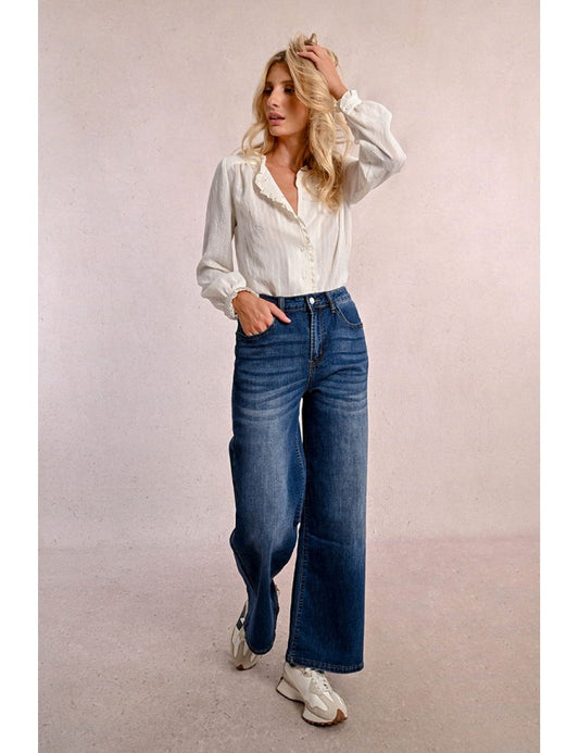High waisted wide leg jeans
