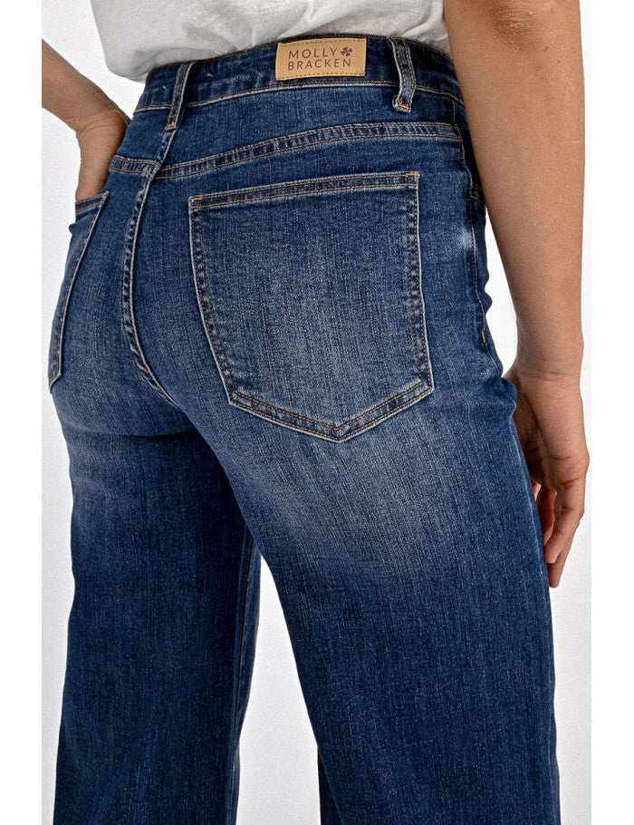 High waisted wide leg jeans