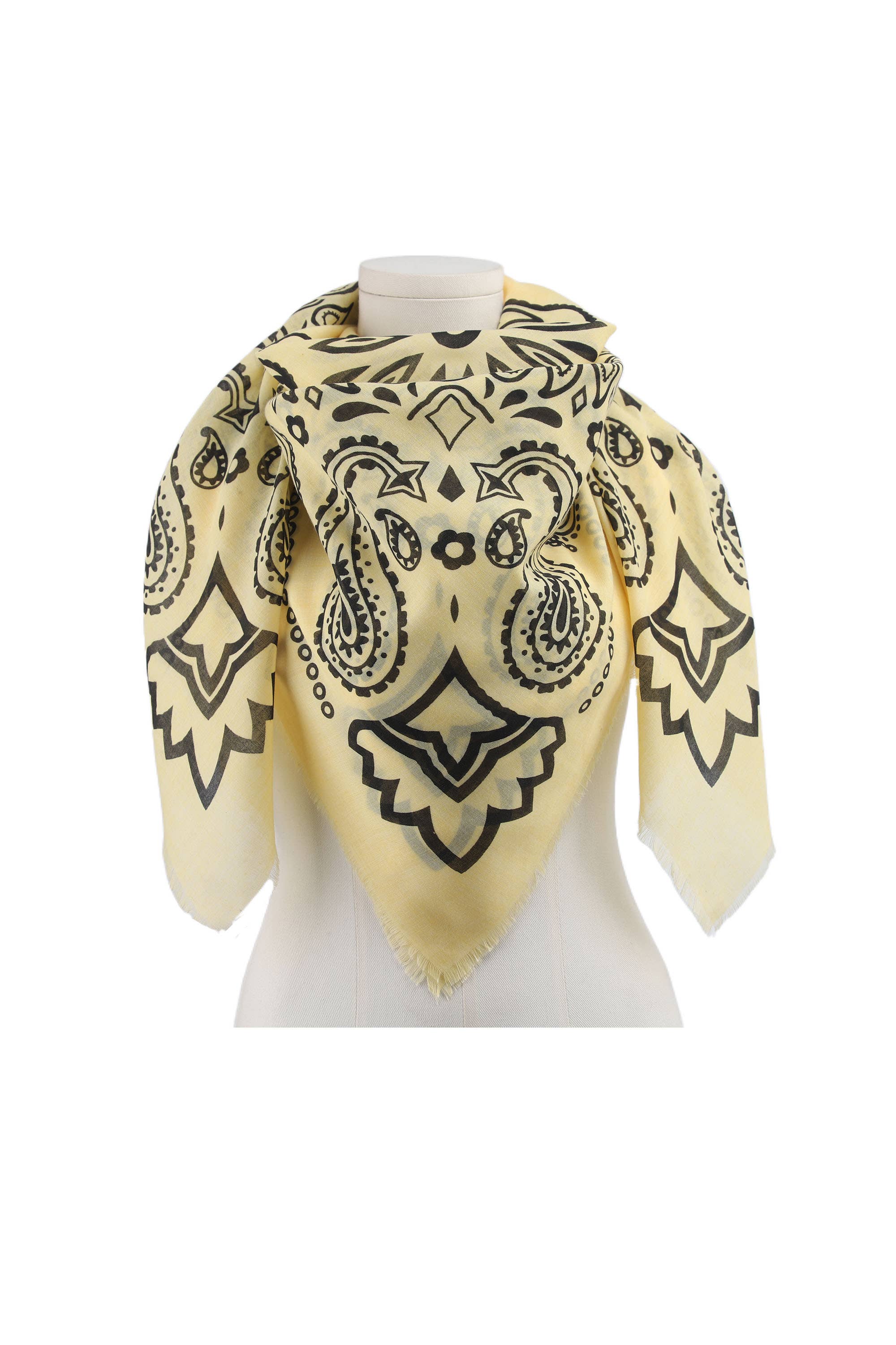 PAISLEY PRINT SCARF: Yellow