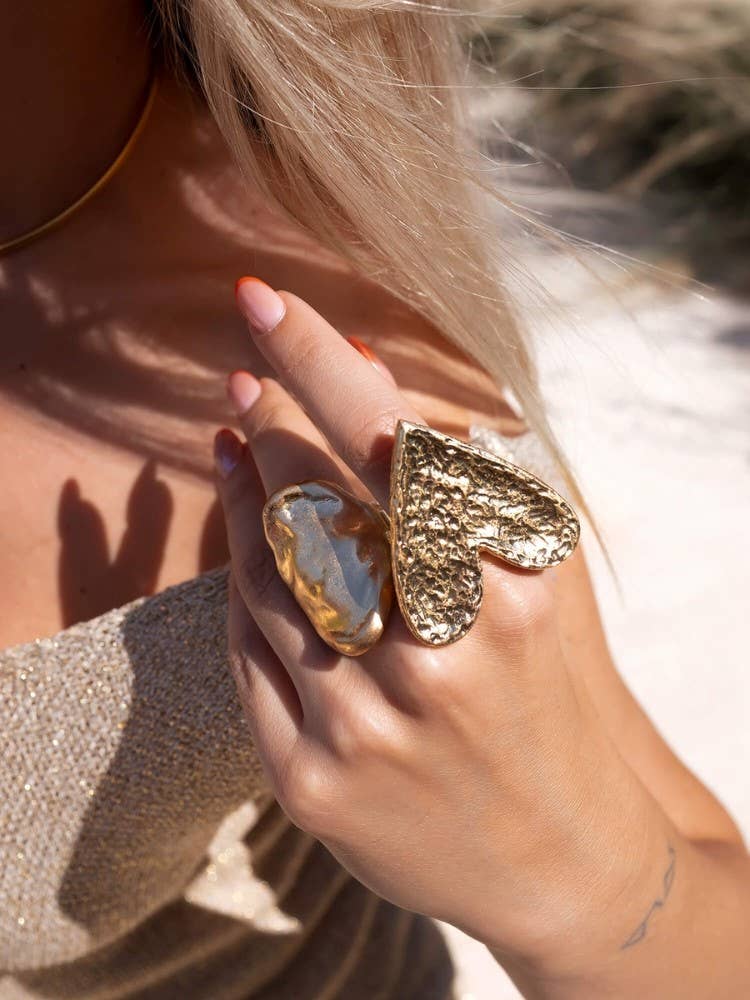 NTELIAS  HEART GOLDEN RING