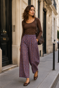 Trousers with elasticated waistband: bordeaux