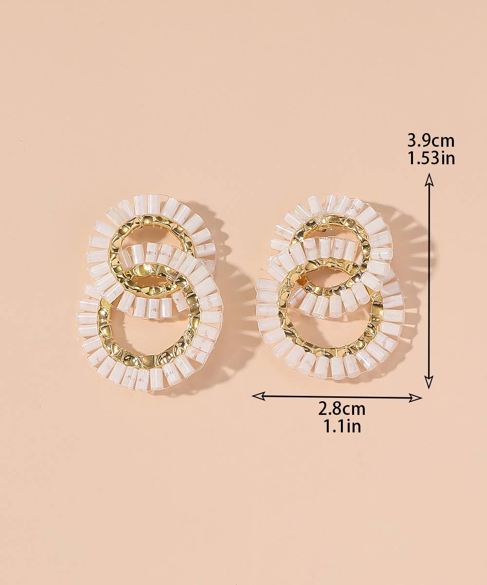 Stud earrings 25AHBOL029: White