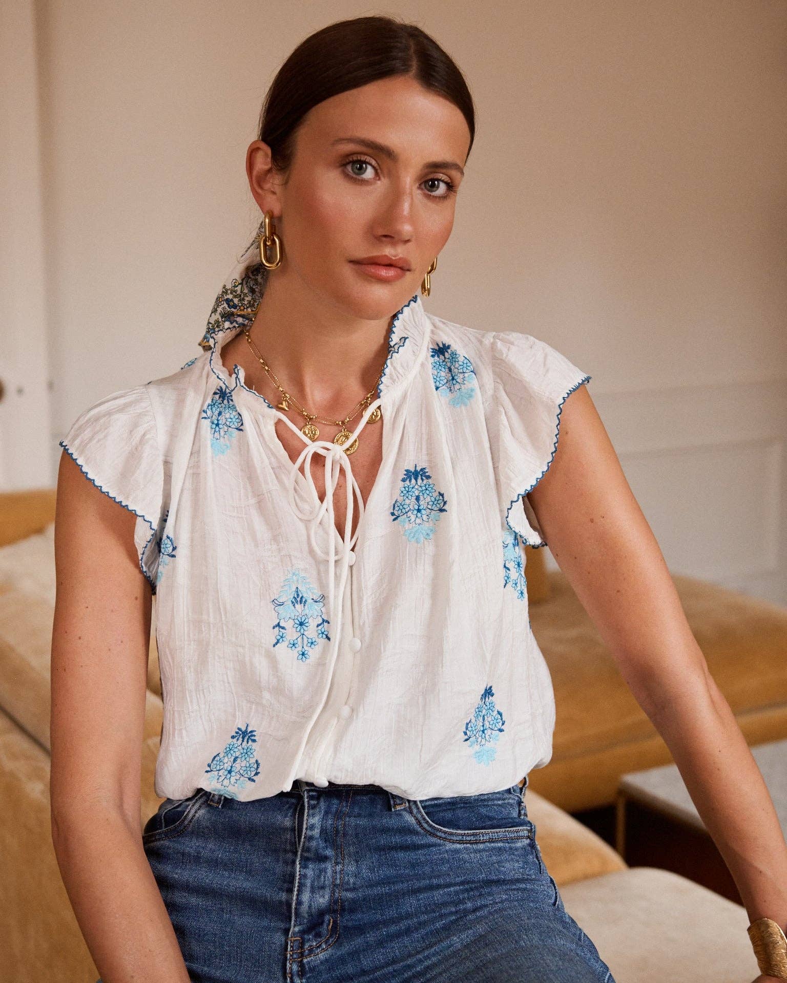Ivorane blouse: Blanc