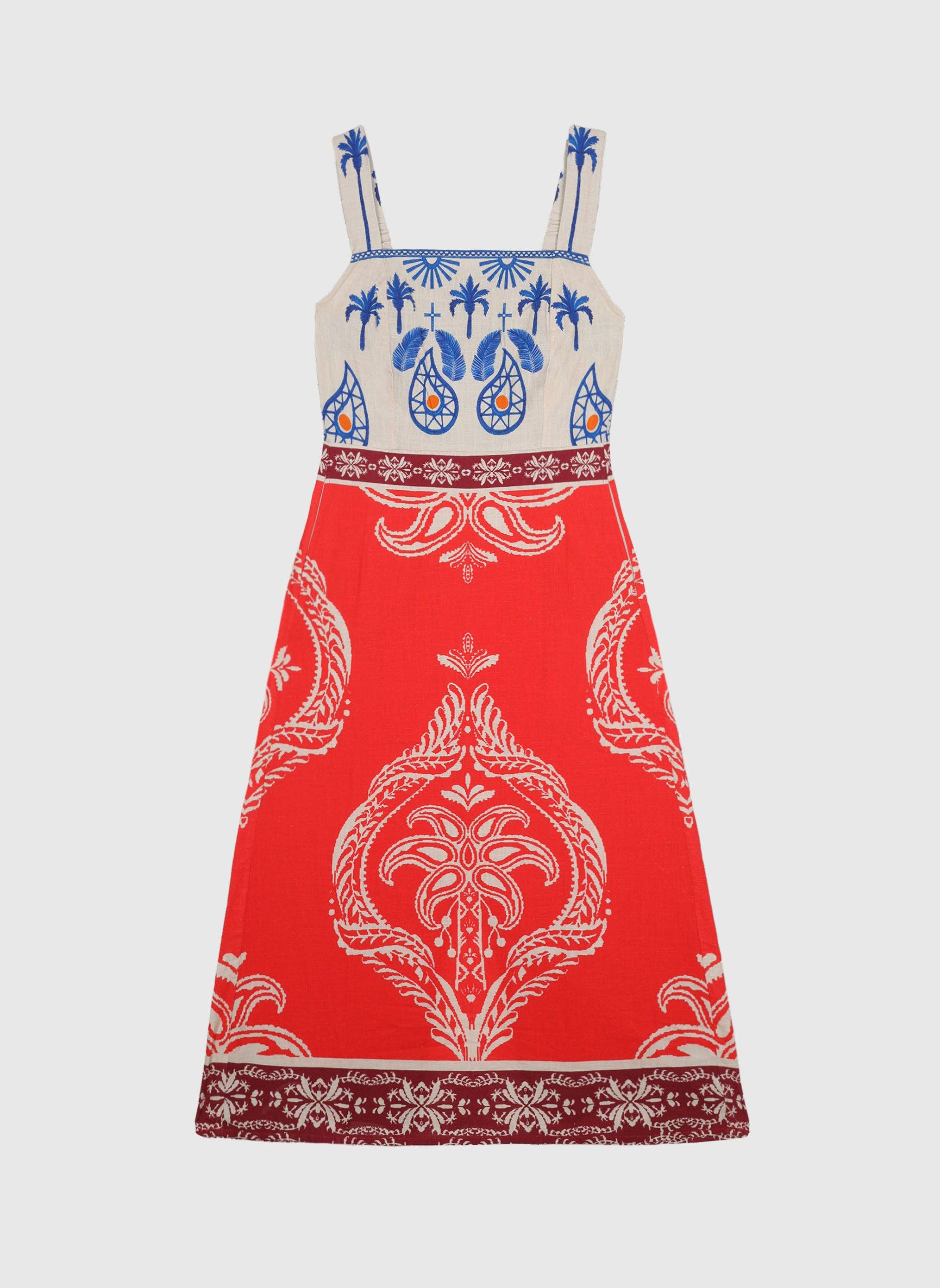 OLENIE midi dress Tivoli red