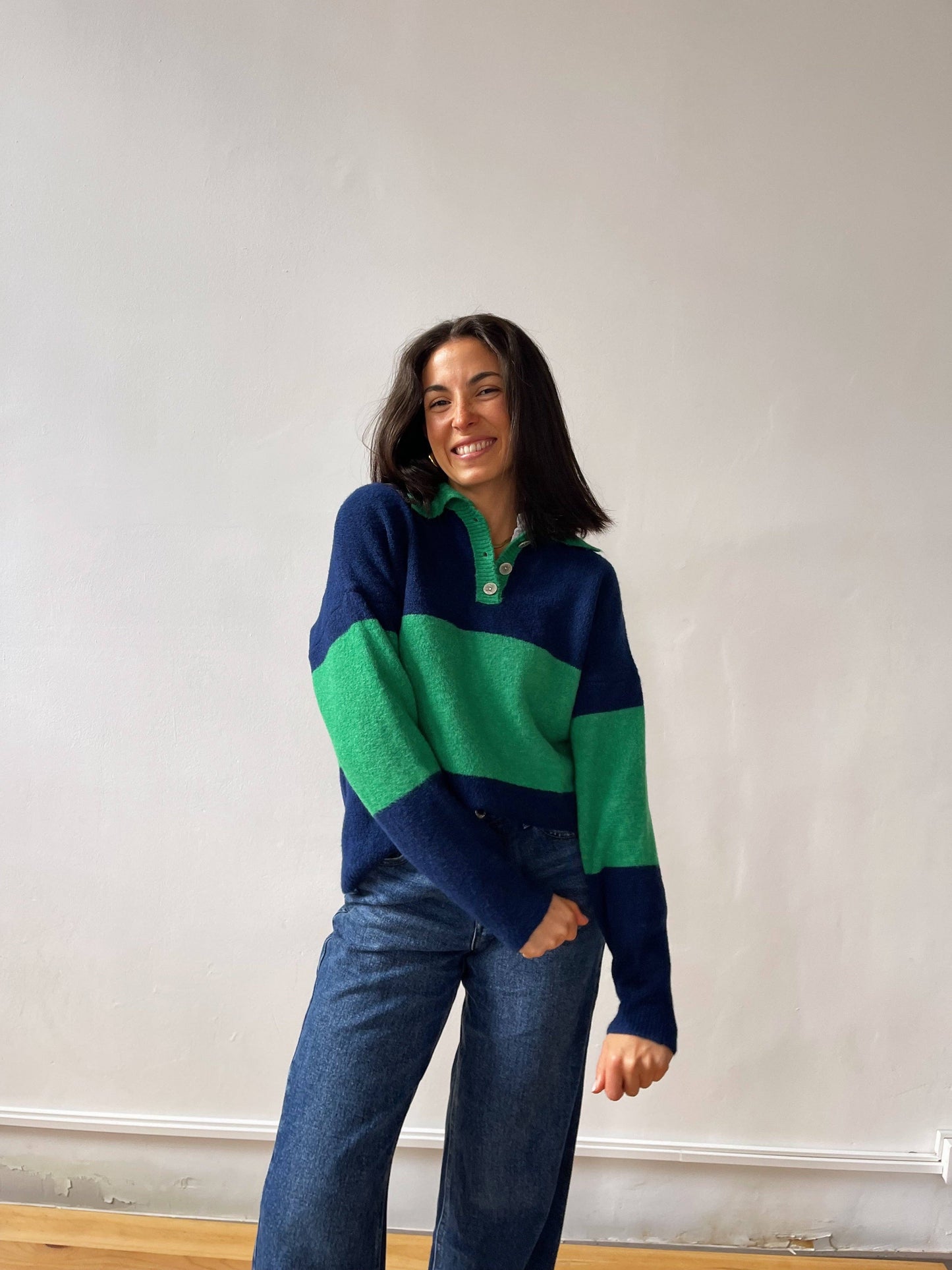 Paola Green and Blue Sweater