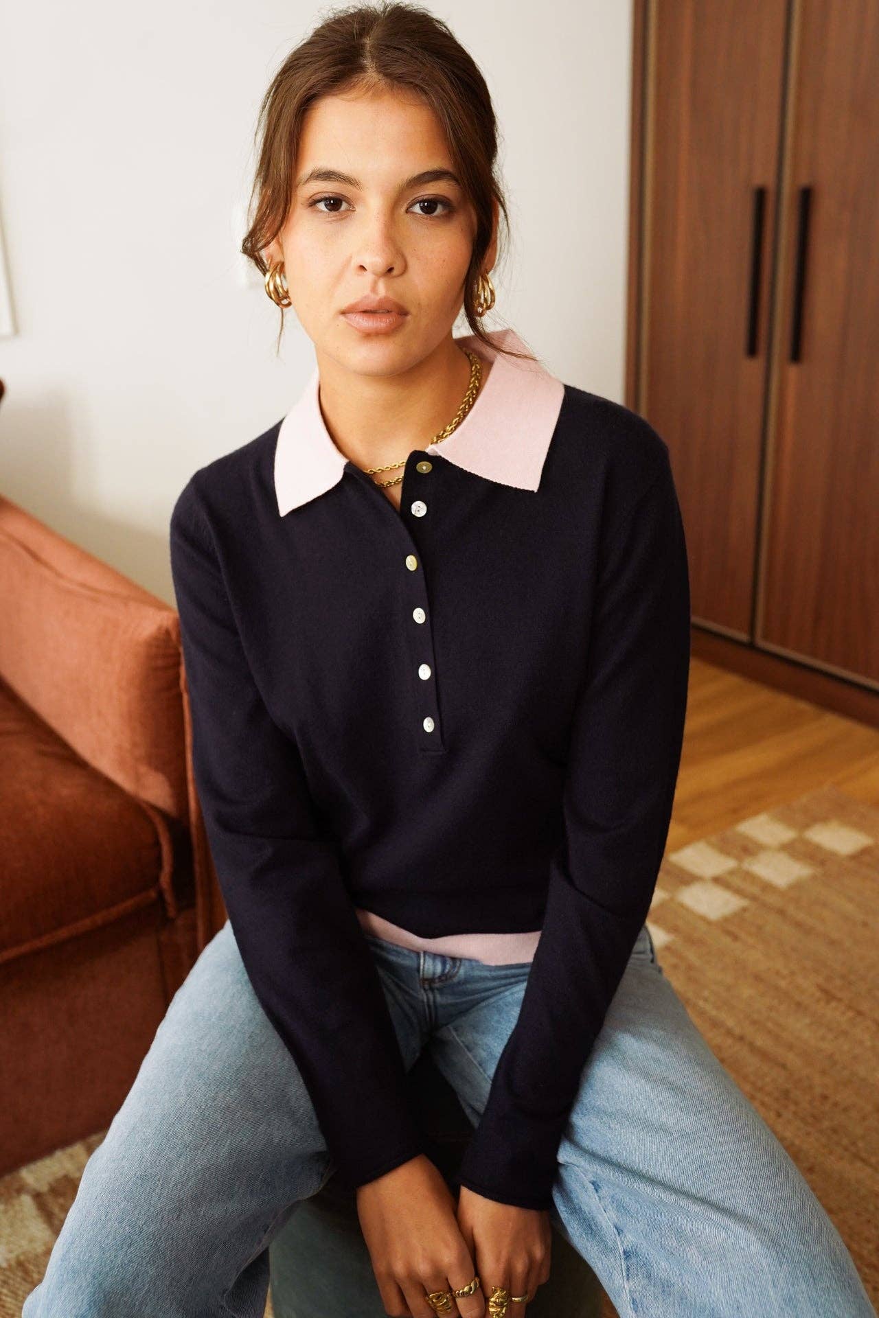 Polo Navy and pink