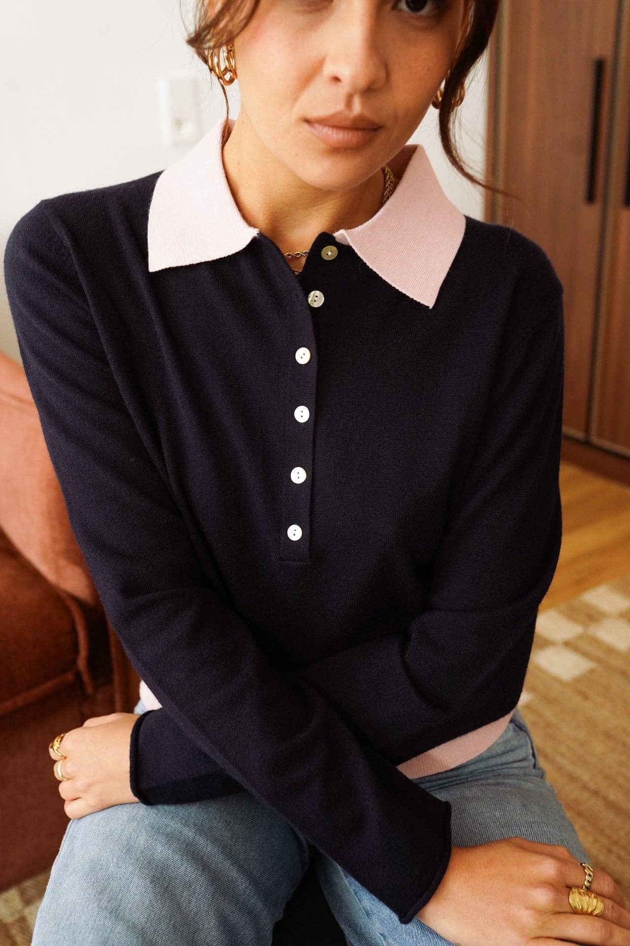 Polo Navy and pink