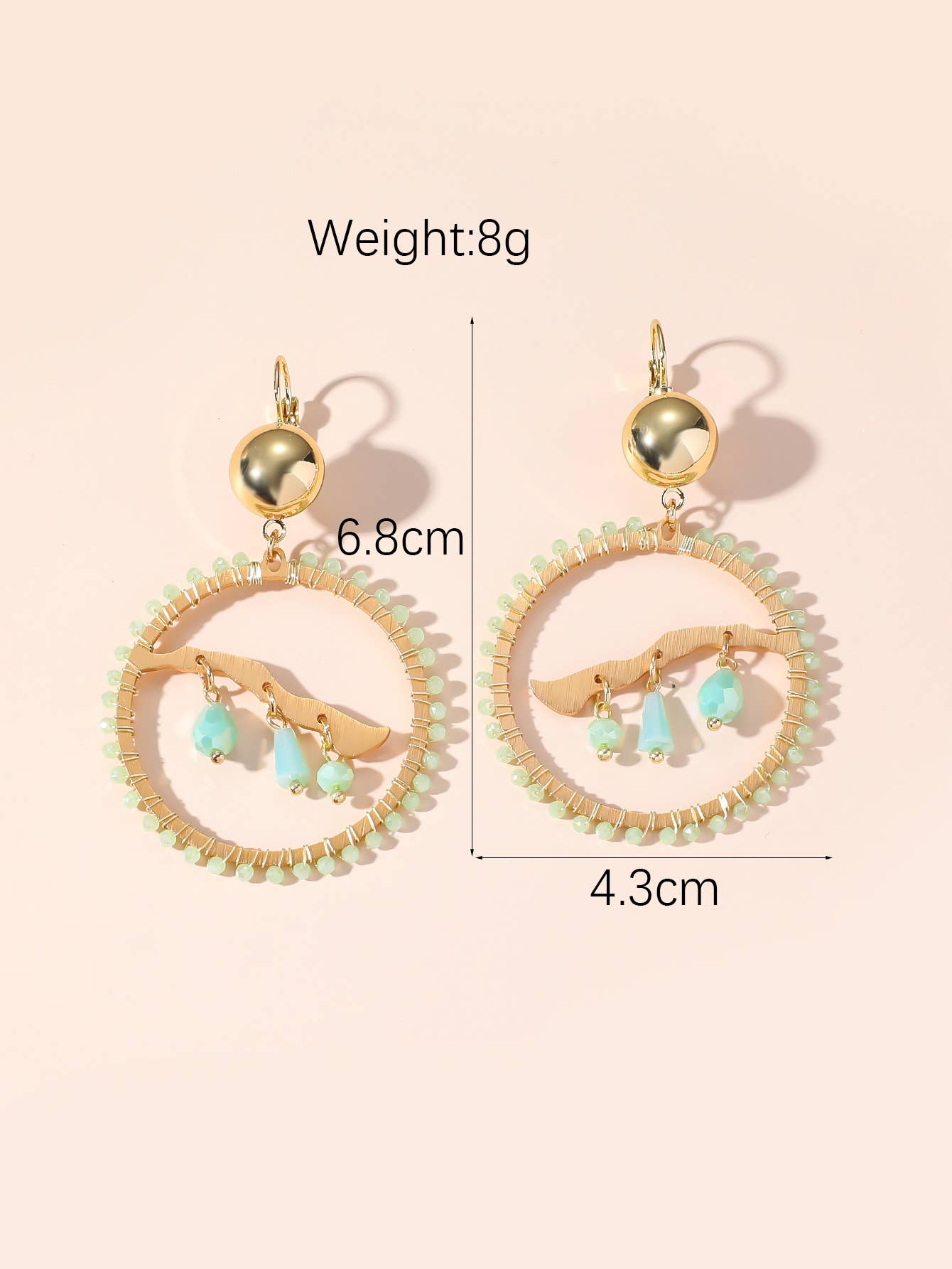 Sleeper earrings Green