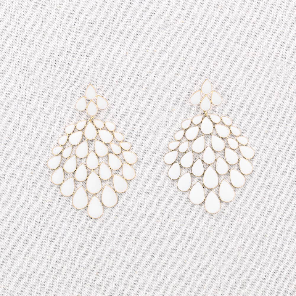 Enamel Droplets Steel Earrings: crystal