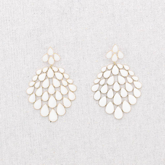 Enamel Droplets Steel Earrings: crystal