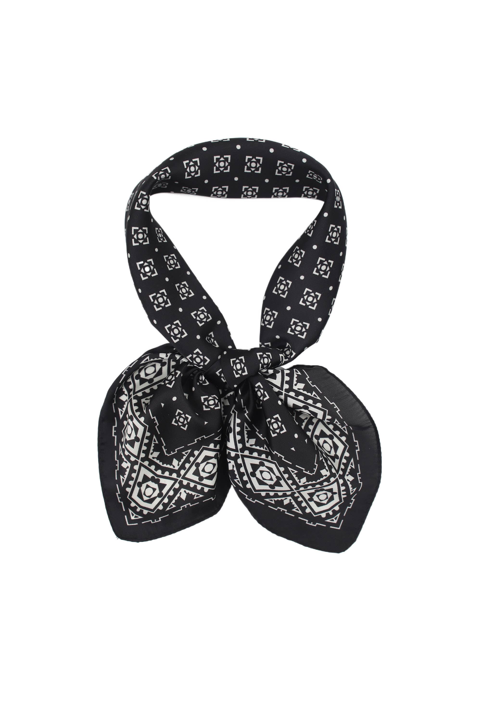 COLORED SILK-TOUCH SCARF: Black