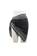 PRINTED TRIANGLE SCARF, SILK-TOUCH: Black