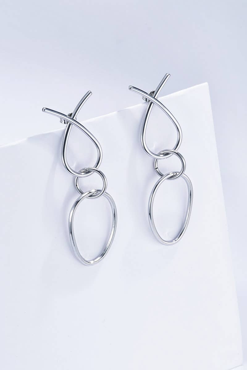 Stainless steel earrings 124RX96: Silver