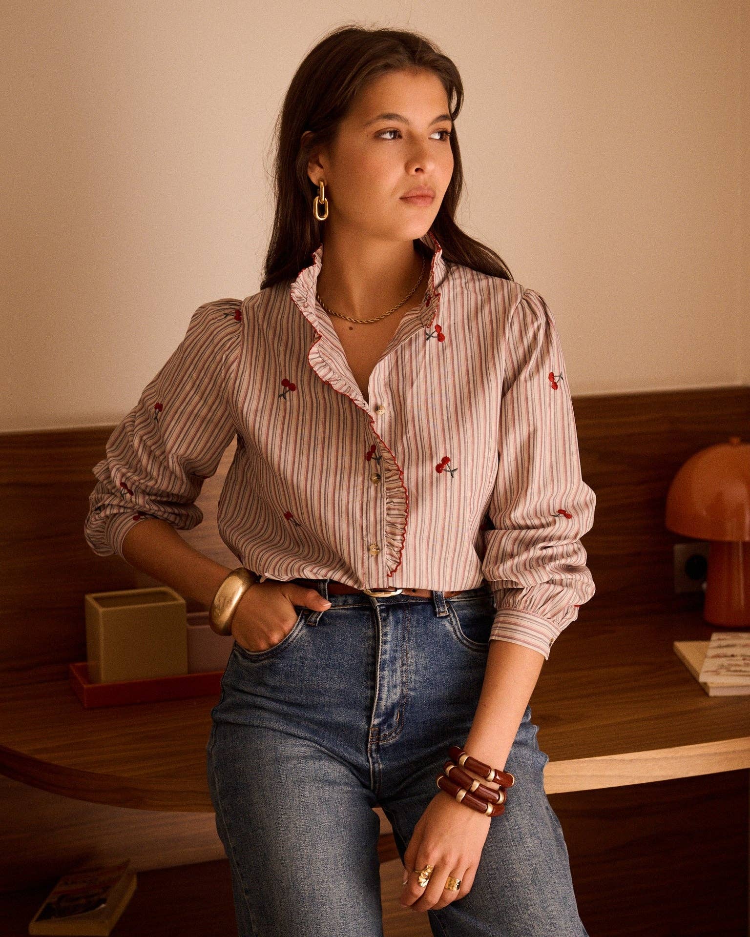 Lyna shirt: Beige