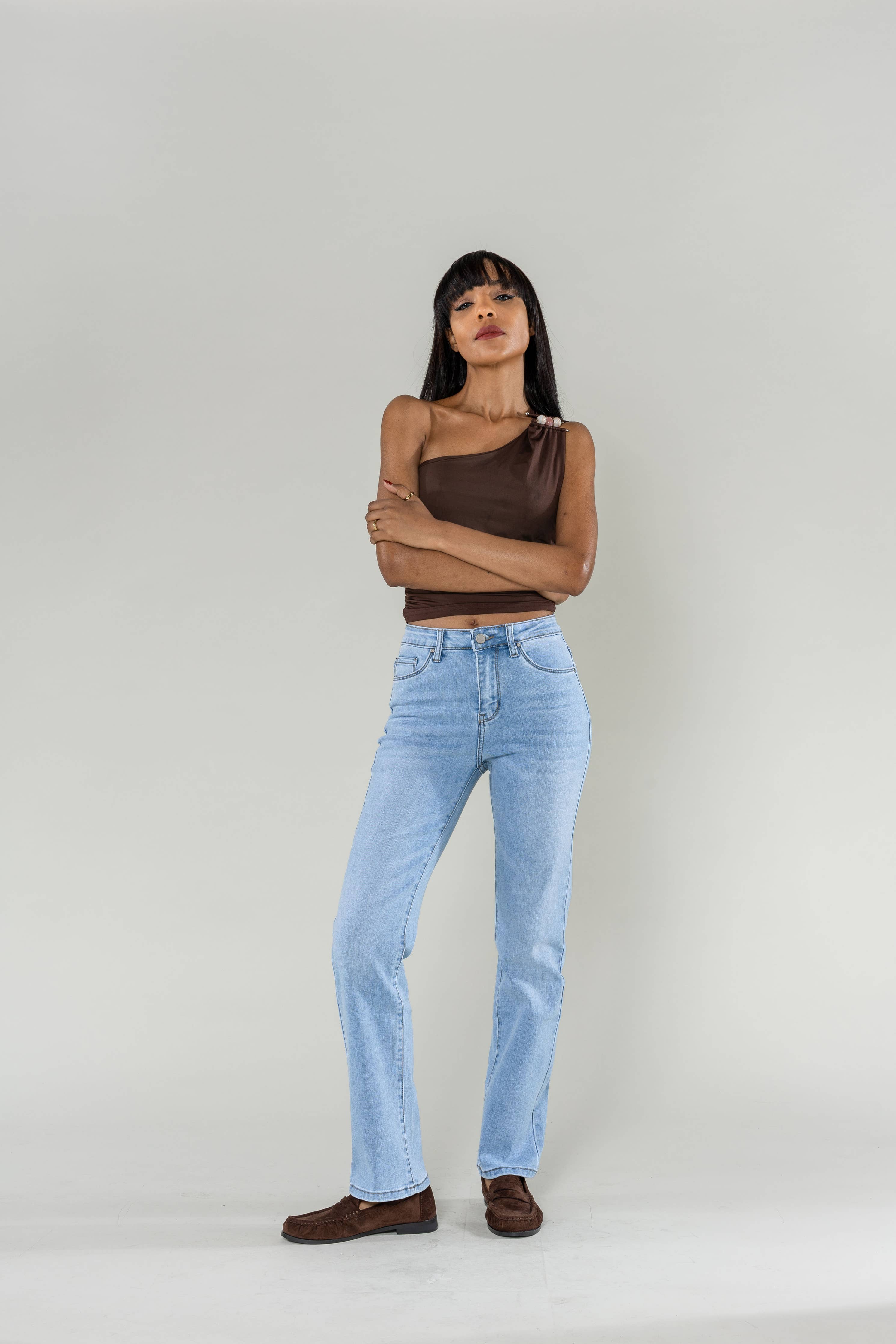 Nina Carter straight regular jeans light blue
