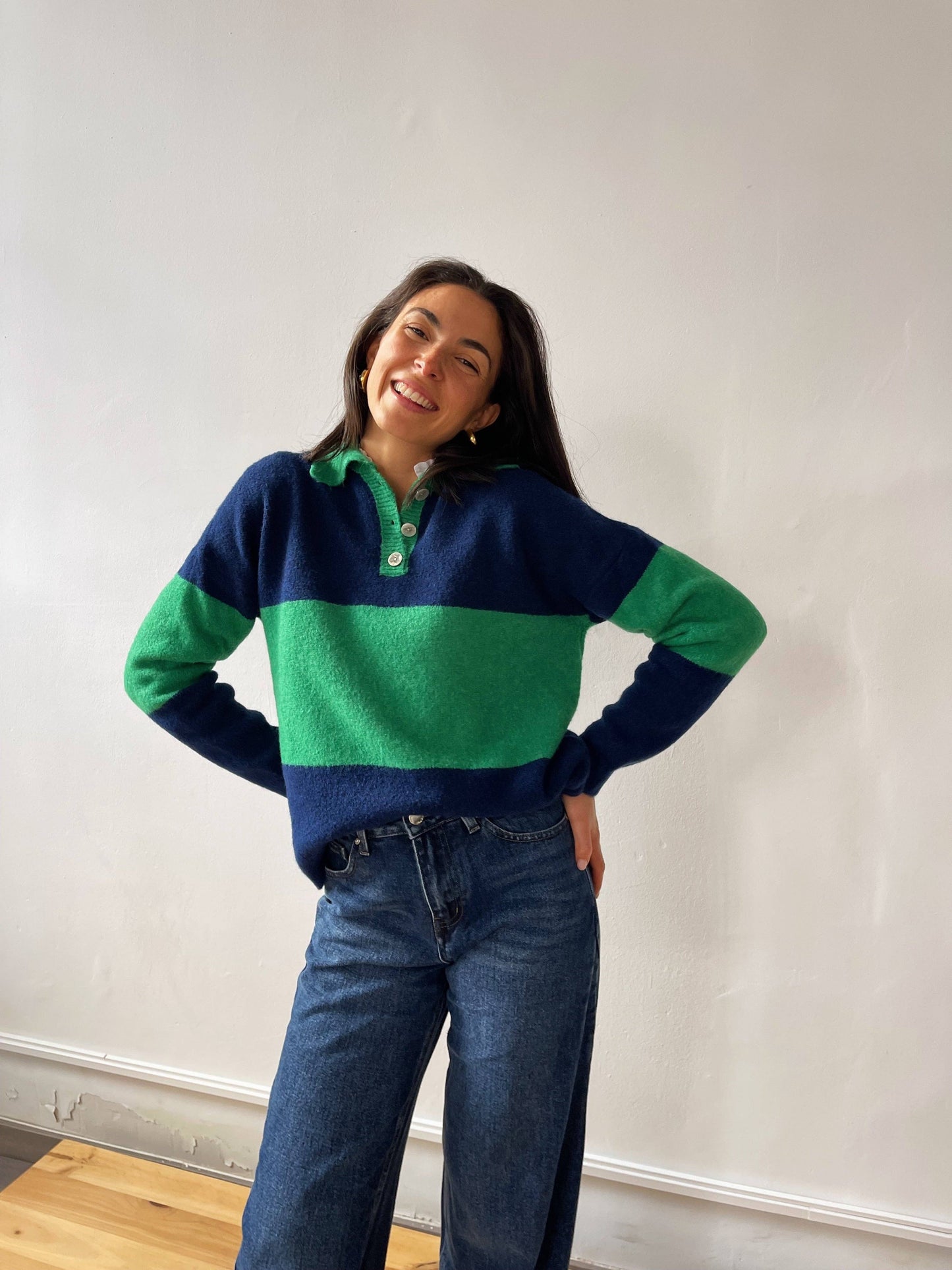 Paola Green and Blue Sweater