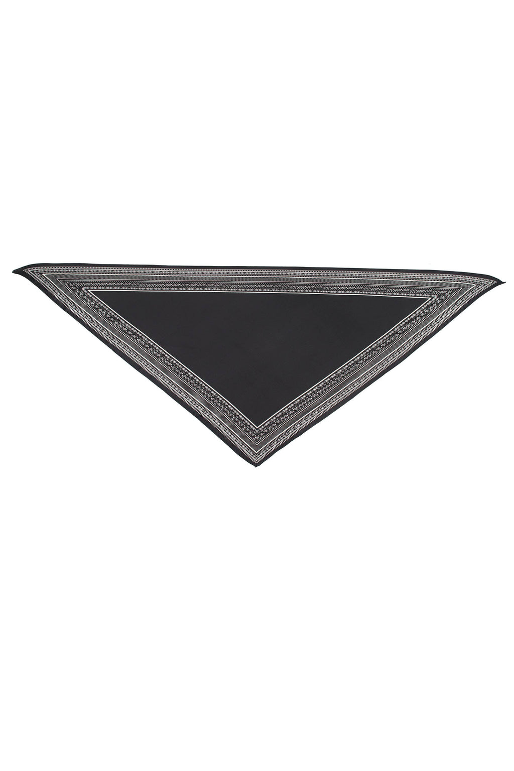PRINTED TRIANGLE SCARF, SILK-TOUCH: Black