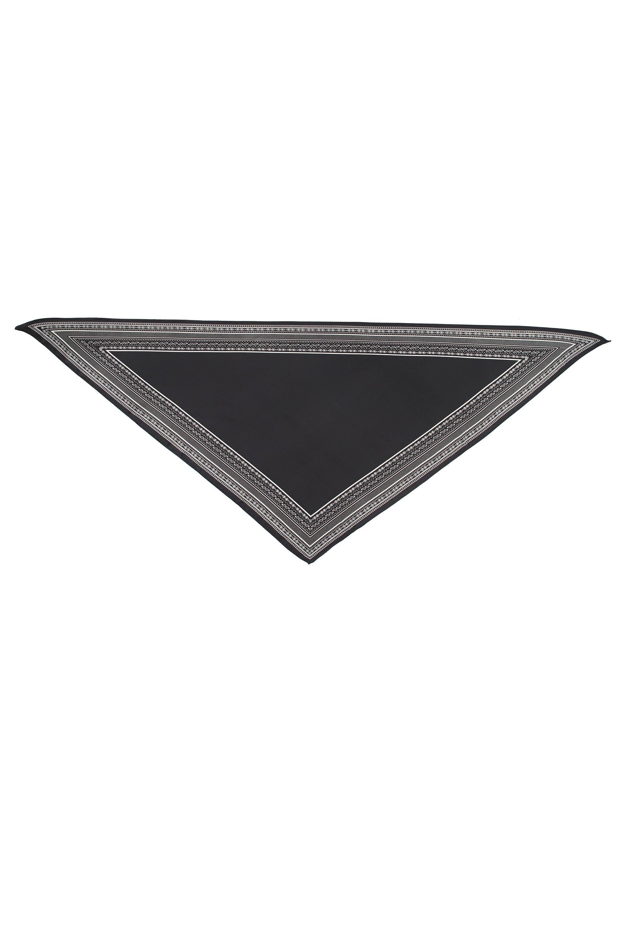 PRINTED TRIANGLE SCARF, SILK-TOUCH: Black