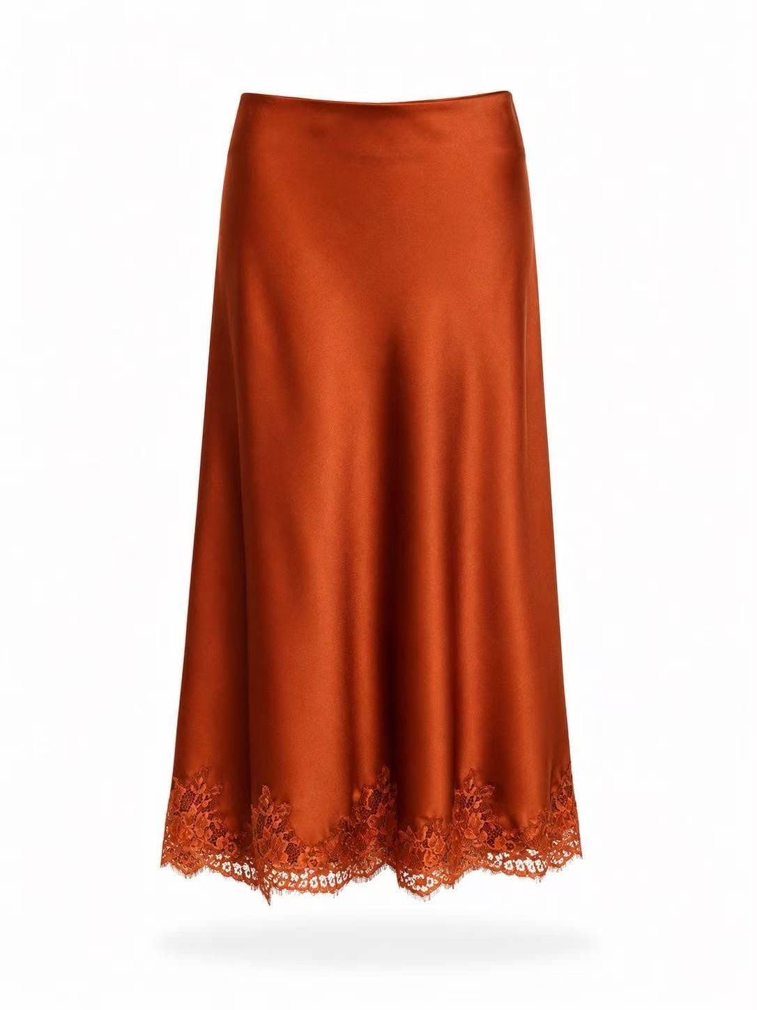Slip-style elegant skirt rust