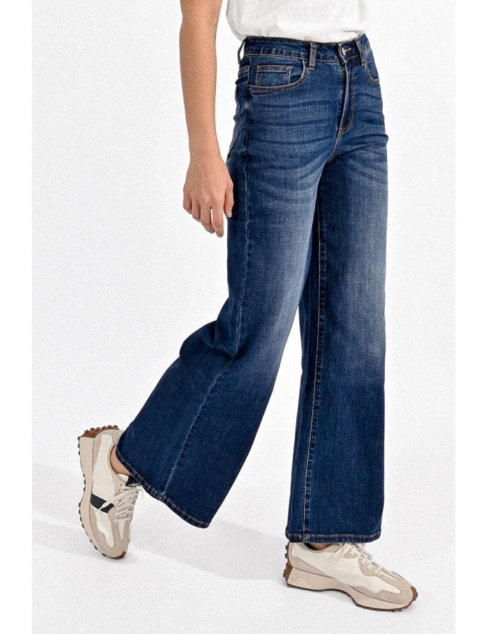High waisted wide leg jeans
