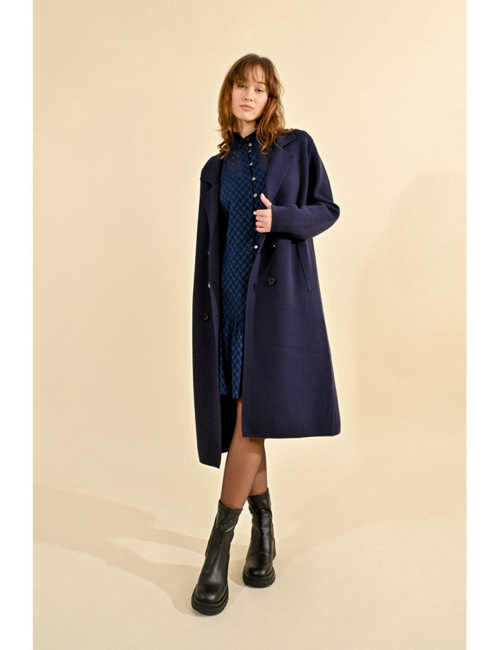 Straight knit coat