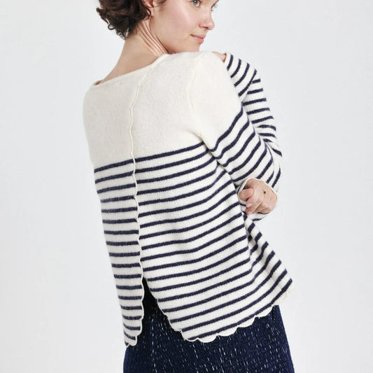 Sweater Rachel cream and navy