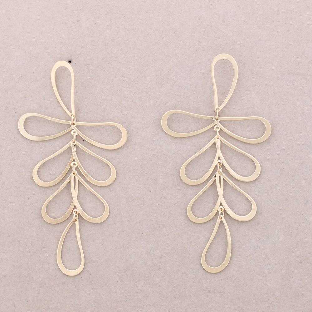 Rama Calada Metal Earrings: Gold
