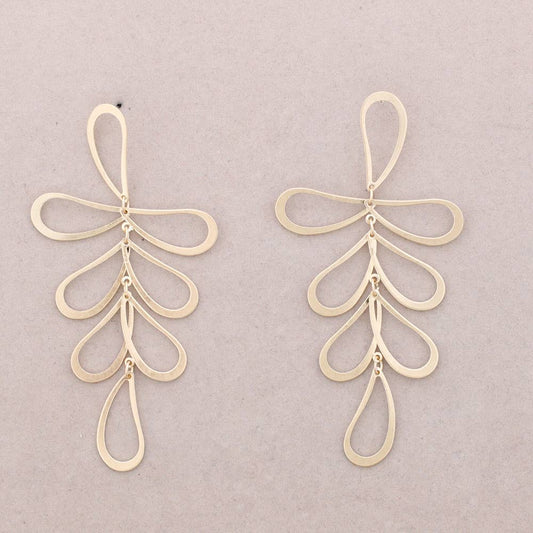 Rama Calada Metal Earrings: Gold