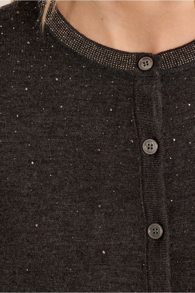 Studded light knit in dark grey