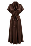 Dress with draped neckline
