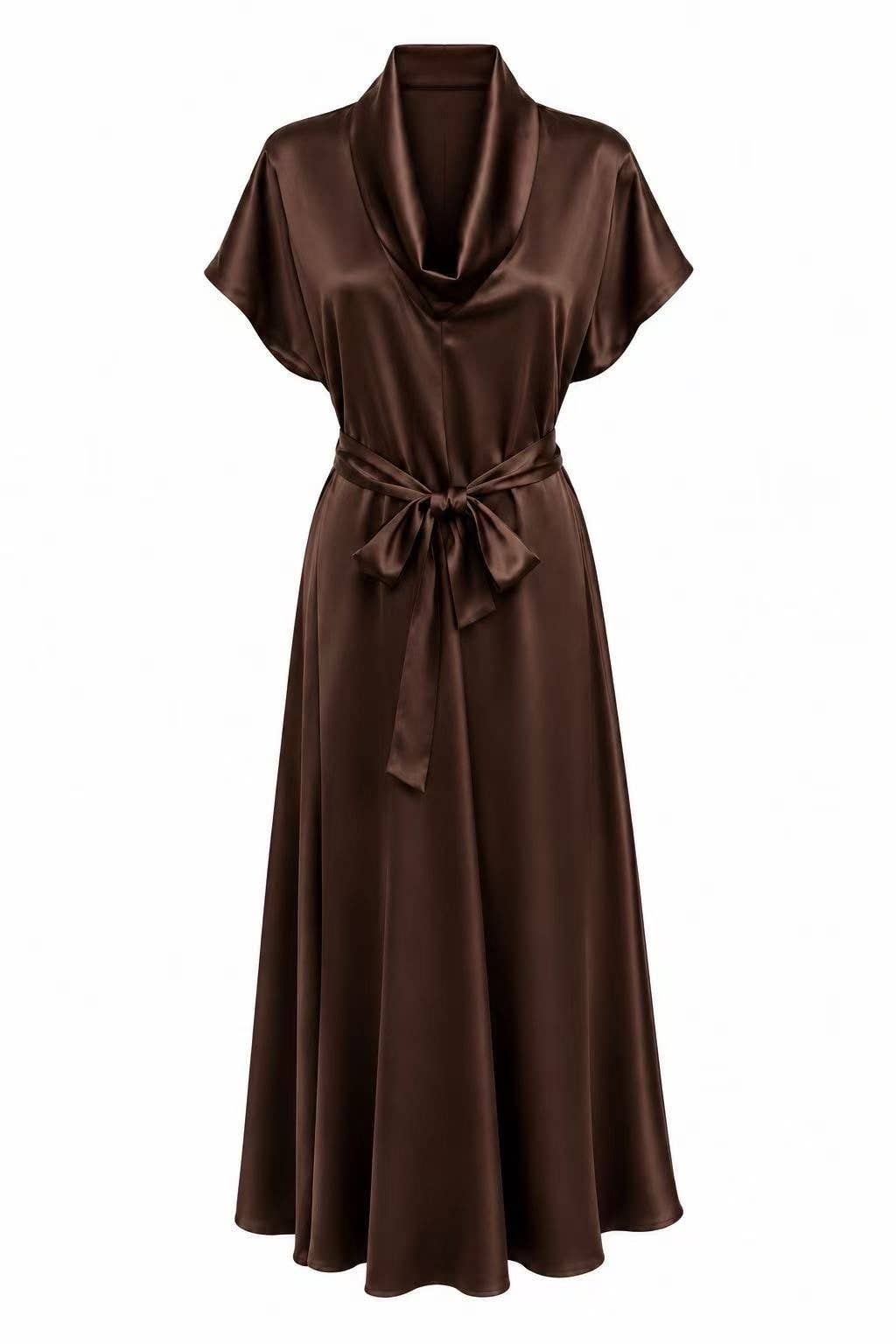 Dress with draped neckline