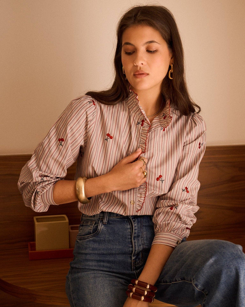 Lyna shirt: Beige